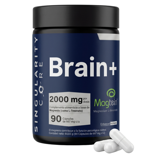 Brain+ Magnesio L-Treonato 2000mg con Magtein - 30 dias